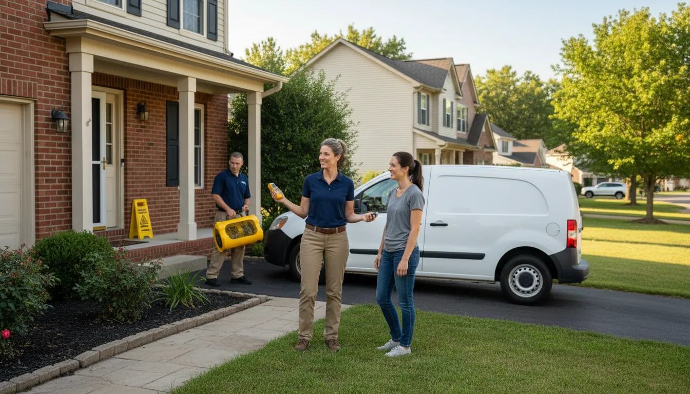 Residential water damage restoration in Benton, IL